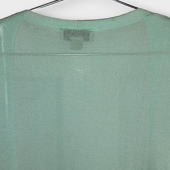 Charlie Paige Womens Cardigan Sz Large Aqua Long‎ Linen Coastalcore Athleisure - Picture 7 of 10